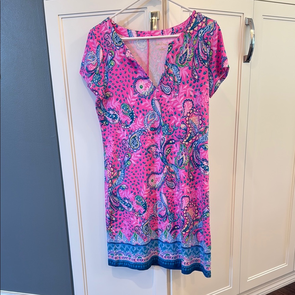 Lilly Pulitzer Pink and Blue Paisley Dress